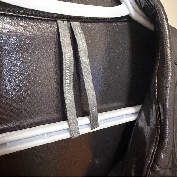 By Anthropologie Metallic Gunmetal Blouse - XS - Picture 5 of 9